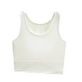 thumbnail image 2 of HOMBOM White Crop Tops for Women Tank Top Modal Yoga Crew Neck Sleeveless Solid Color Tee Shirt, 2 of 4