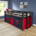 thumbnail image 3 of Alaterre Furniture Jasper Twin Junior Loft Bed, Espresso Frame and Blue/Red Playhouse Tent, 3 of 6