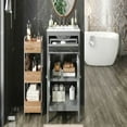 thumbnail image 5 of Barara King Storage Cabinet, Bathroom Vanity,30" Bathroom Vanity with Ceramic Sink, Equipped with Adjustable Shelf and Tip-Out Tray, Gray, 5 of 13