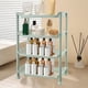 thumbnail image 4 of Estante de almacenamiento de baño de cuatro capas | Estantería organizadora de plástico multinivel | Soporte para encimera escalonada para baño y cocina | Drenaje en panales | Base antideslizante, 4 of 6