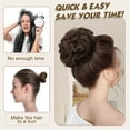 thumbnail image 4 of Messy Bun Hair Piece Wavy Curly Fake Hair Buns Synthetic Scrunchie Messy Bun Natural Extensions Updo Hair Pieces for Women (Dark Brown), 4 of 9
