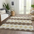 thumbnail image 3 of HomeRoots 679044 5 x 8 ft. Brown, Beige & Gold Geometric Transitional Washable Machine Made Rectangle Area Rug with UV Protection, 3 of 7