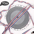 thumbnail image 3 of 50m Gift Ribbon For Crafting And Packaging Bow Ribbon Decorative Ribbon Fabric Ribbon Birthday Gift Packaging For Baptism Wedding Christmas Red White, 3 of 5