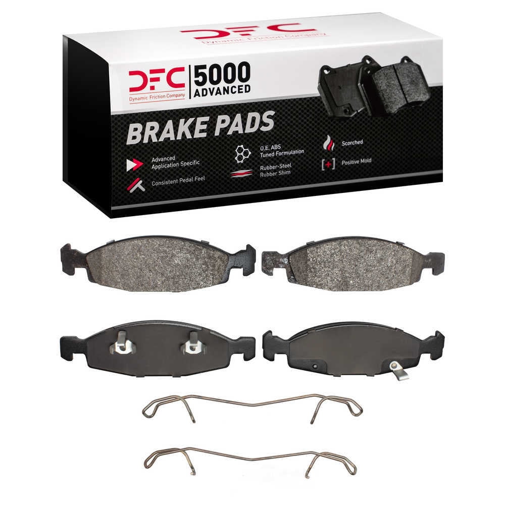 Dynamic Friction Company 1551-0790-01 DFC 5000 Advanced Brake Pads - Semi Metallic and Hardware Kit