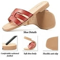 thumbnail image 6 of Ataiwee Women's Flat Slide Sandals - Ladies Casual Criss Cross Slip On Walk Summer Dress Slide Sandals., 6 of 7