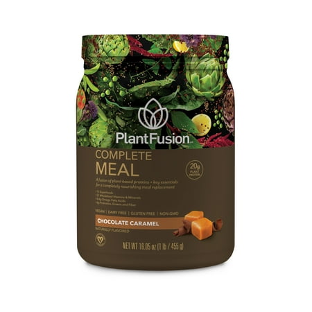 PlantFusion Complete Meal Plant Based Protein Powder, Chocolate Caramel, 1.0 Lb, 10