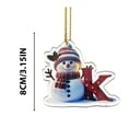 thumbnail image 3 of Mini Snowman Pendants Decorations, Letter Personalized Initial Monogram Christmas Hanging Ornaments for Xmas Tree Holiday Decor, K, 3 of 4