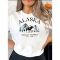 thumbnail image 1 of Women's Casual Elk & Snow Mountain Graphic Tee - Comfy Crew Neck Short Sleeve T-Shirt, Perfect for Summer, 1 of 6