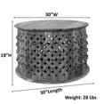thumbnail image 5 of Carolina Artisan 30" Lattice Weave Mango Wood Coffee Table in Chestnut, 5 of 6
