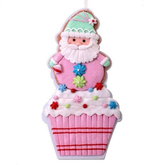 Regency International 12" Clay Dough Santa Cupcake Ornament