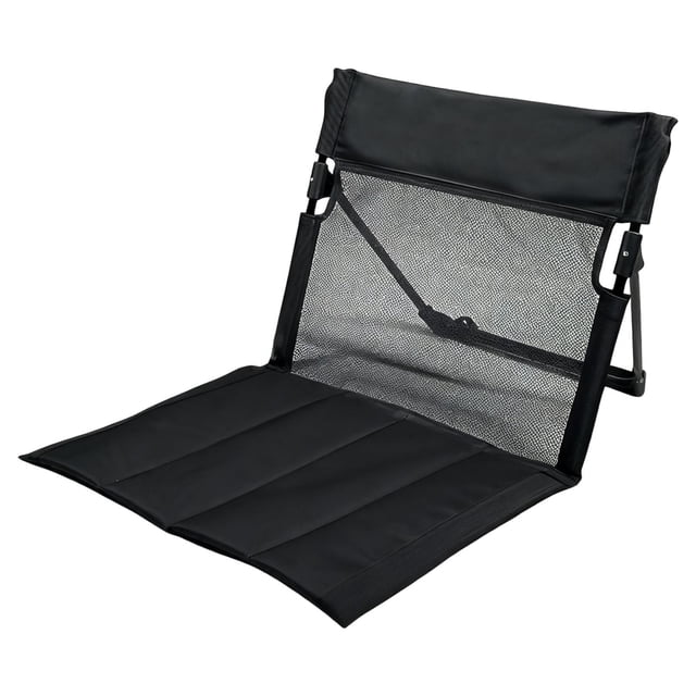 Silla de camping con respaldo, cómoda silla de playa para viajes, patio, barbacoa Negro