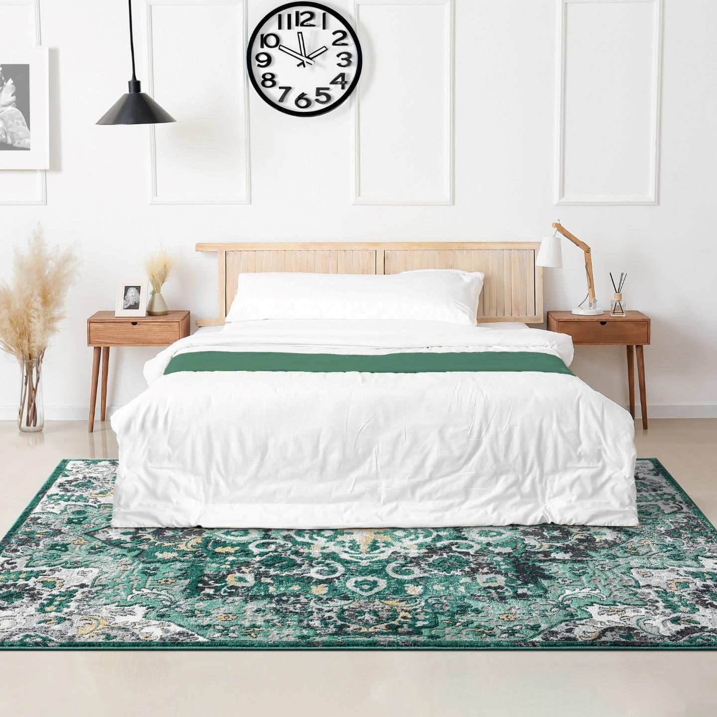 Luxe Weavers Moroccan Green 6x9 Medallion Area Rug, Floral Living Room Carpet