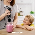 thumbnail image 3 of OVENTE Electric Immersion Hand Blender, 2 Mixing Speed w/ Stainless Steel Blades, New Black HS560B, 3 of 9