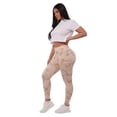 thumbnail image 2 of High Waist Fleece Lined Leggings With Side Pockets - Cream Tie Dye, 2 of 8