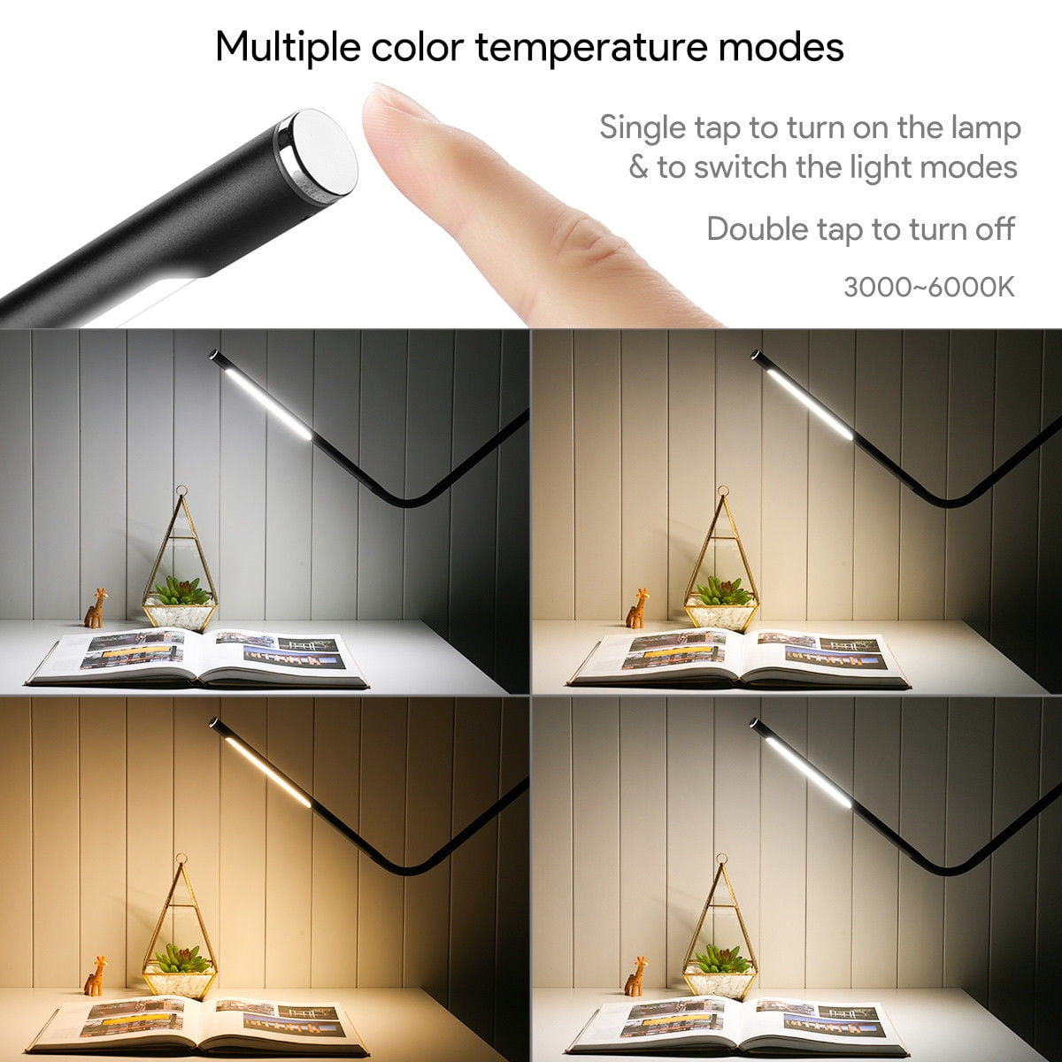 Dimmable LED Floor Lamp with Stepless Dimming 3000-6000K Color Temperature