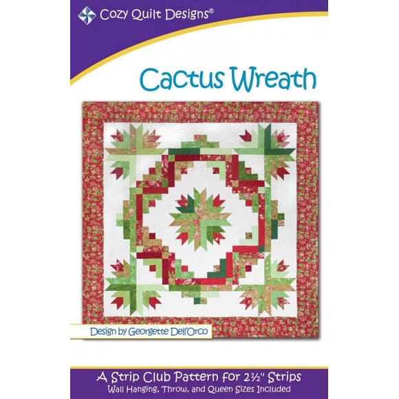 Motif Couronne de Cactus par Georgette Dell'Orco de Cozy Quilt Designs - Trois Tailles - SRRCW