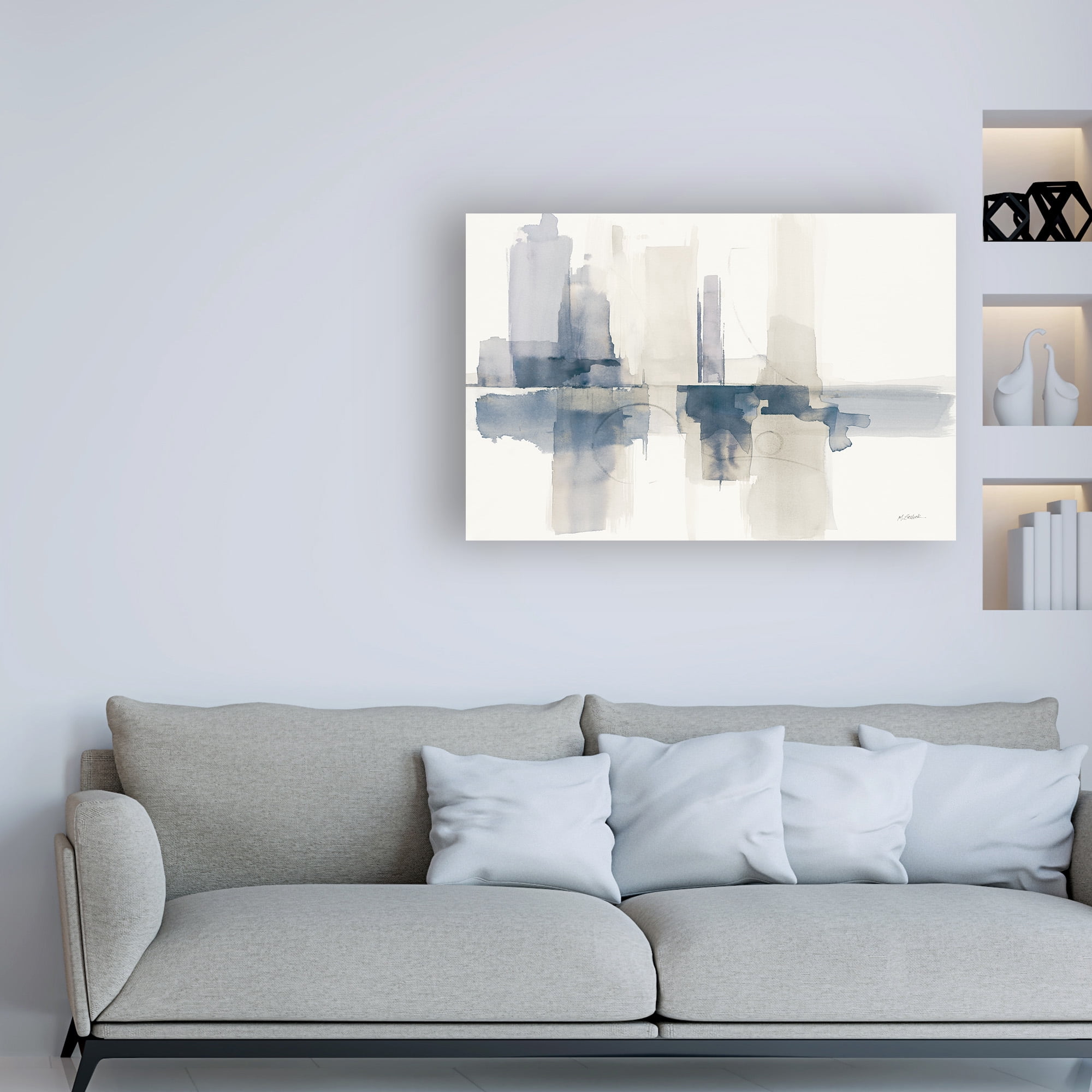 Trademark Fine Art 'Improvisation II Navy' Canvas Art by Mike Schick