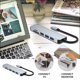 thumbnail image 3 of Estación de acoplamiento para portátil de 12 puertos, concentrador adaptador micro USB 3.0, 6 en 1, carcasa de aluminio multifunción, 3 of 6