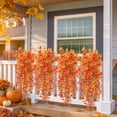 thumbnail image 2 of Scidweet Fall Artificial Flowers Outdoors, 2 Pcs Autumn Fake Hanging Flowers Faux Silk Mums Flower UV Resistant No Fade Fall Decorations for Home Outside Patio Yard Garden Porch , Yellow Orange, 2 of 6