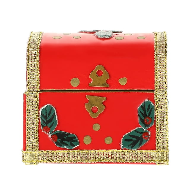 Miangastore Christmas Mini House Ornament Red Plastic Gift Box For Collectors 1Pcs 1.7x1.5x1.3in