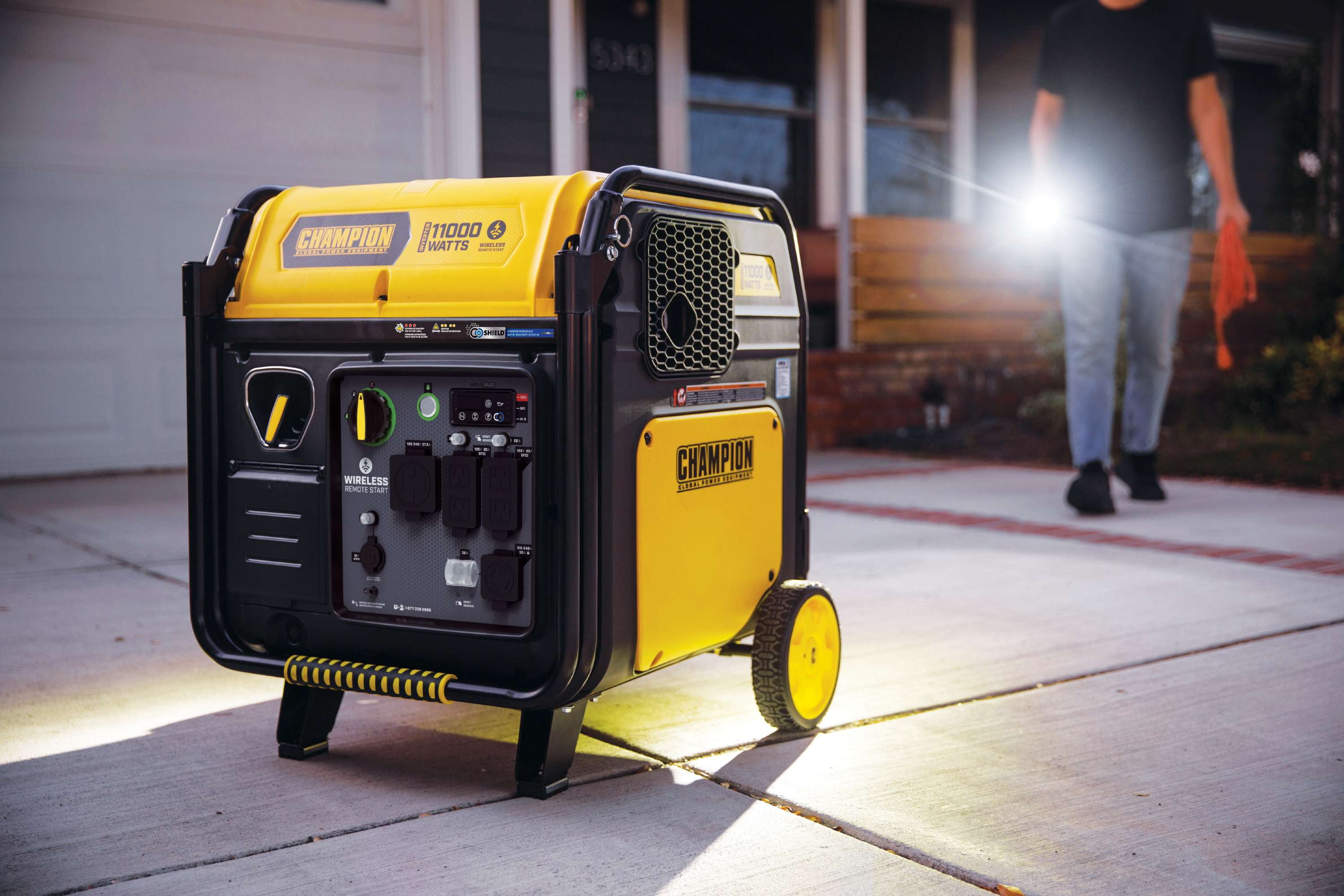Champion 11,000-Watt Wireless Remote Start Home Backup Portable Inverter Generator with Quiet Technology and CO Shield®