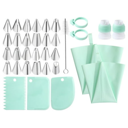 

greenhome 1 Set Icing Piping Tip with Scrapers Forks DIY Baking Reusable Flower Icing Piping Nozzle Tips Cake Decorating Tools Kitchen Supplies