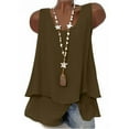 thumbnail image 4 of DAFPZW Womens Linen Cotton Tank Tops Double Layers Sleeveless Dressy Gauze Blouses Summer Layered Flowy Casual Shirts, 4 of 9
