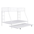thumbnail image 5 of Euroco Metal Twin over Full Bunk Bed with Moveable Trundle & 2 Ladders for Bedroom, 3 Beds for Kids Teens Adults and Guests, White, 5 of 13