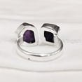 thumbnail image 6 of Natural Amethyst Ring, Raw Amethyst Adjustable Ring, Feb Birthstone, Double Stone, 925 Sterling Silver, Womens Ring, Christmas, Thanksgiving, Handmade, Statement Jewelry, Rough Gemstone Jewelry, 6 of 6