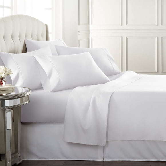Danjor Linens Juego de sábanas tamaño Queen para personas que duermen calientes Sábanas premium de hotel con 4 fundas de almohada Microfibra cepillada liviana Bolsillos profundos Refrigeración transpi