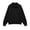 Black, variant on Women's Half Button Collared Sweatshirt Drop Shoulder Long Sleeve Fleece Pullover Oversized Casual Polo Top with Ribbed Cuffs