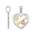 thumbnail image 3 of 14K Yellow, White and Rose Gold - LOVE - Heart Charm Pendant Necklace with Chain, 3 of 5