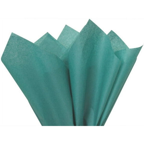 Pack Of 480, Solid Teal Tissue Paper 20 X 30" Sheet Half Ream Made From 100% Post Industrial Recycled Fibers Made In USA
