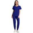 thumbnail image 2 of Meichang Womens Scrub Sets Crew Neck Short Sleeve Work Shirt with Jogger Pants Comfy Nurse Scrubs Workwear Scrub Sets for Women with Pockets, 2 of 4