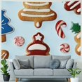 thumbnail image 4 of BCIIG Cookies Christmas Trees Candy Canes Tapestry Wall Hanging Unique Style for Home Decor, Aesthetic Graphic Art for Living Room Bedroom Farmhouse Dorm, Short Plush Fabric, Various Sizes 50x40inch, 4 of 6