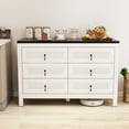thumbnail image 2 of Twin Fins Modern 48-Inch White 6-Drawer Accent Sideboard Cabinet, 2 of 8