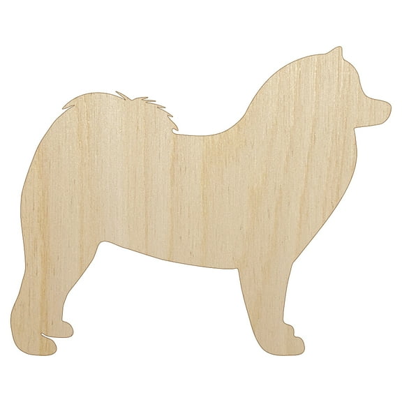 Samoyed Dog Solid Wood Shape Unfinished Piece Cutout Craft DIY Projects - 6.25 Inch Size - 1/8 Inch Thick