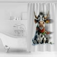 thumbnail image 4 of Small Stall Shower Curtain 36x72 Inch Narrow Half Size Christmas Cow Bath Curtains Bathroom Decor Winter Xmas Funny Animal Berry Pine Needle Waterproof Fabric Shower Curtain Set with Hooks 36 Inch, 4 of 6
