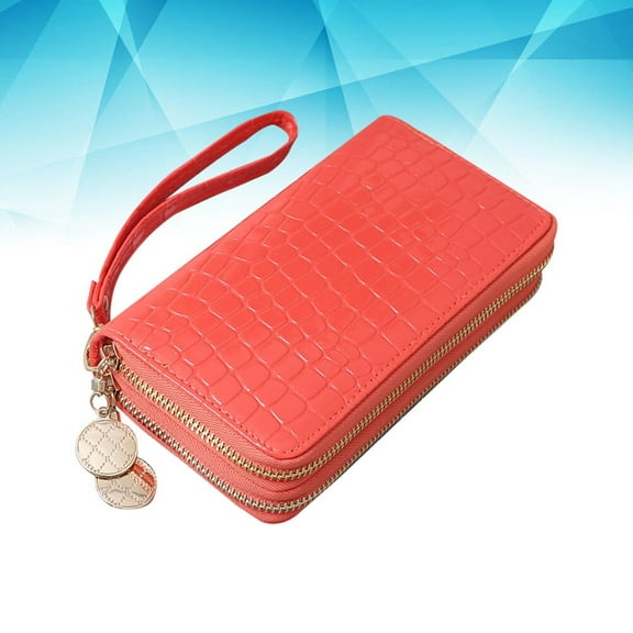 HEANUJJ Large Zippered Wallet Purse for Women, Watermelon Red, and Stylish, 1 Pack