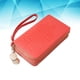 thumbnail image 5 of Carteras portátiles Cuero de PU Cartera larga con cremallera Monedero en efectivo de charol (Rojo sandía), 5 of 6