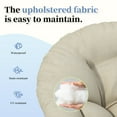 thumbnail image 4 of Leumius 40" Papasan Chair, Ergonomic Wicker Chair with Cloud Thick Density Fabric Cushion, Fluid 360 Degree Swivel for Reading,Living Room, Bedroom,Lounge,Gray Base, Beige+Natural Wood, 4 of 10