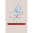 thumbnail image 4 of Kids Ergonomic Study Chair Height Adjustable Desk Chair with Dual Back Support & Armrests Rolling Swivel Computer Chair for Students 85–101cm Blue Home School Seat, 4 of 4