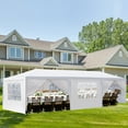 thumbnail image 4 of 10'x30' Outdoor Party Tent with 8 Removable Sidewalls, Waterproof Canopy Patio Wedding Gazebo, White, 4 of 8