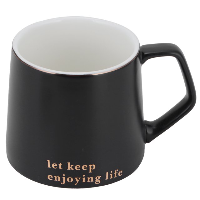 Taza de cerámica, viene con tapa y taza de café con cuchara para el hogar y la oficina. LHCER 1
