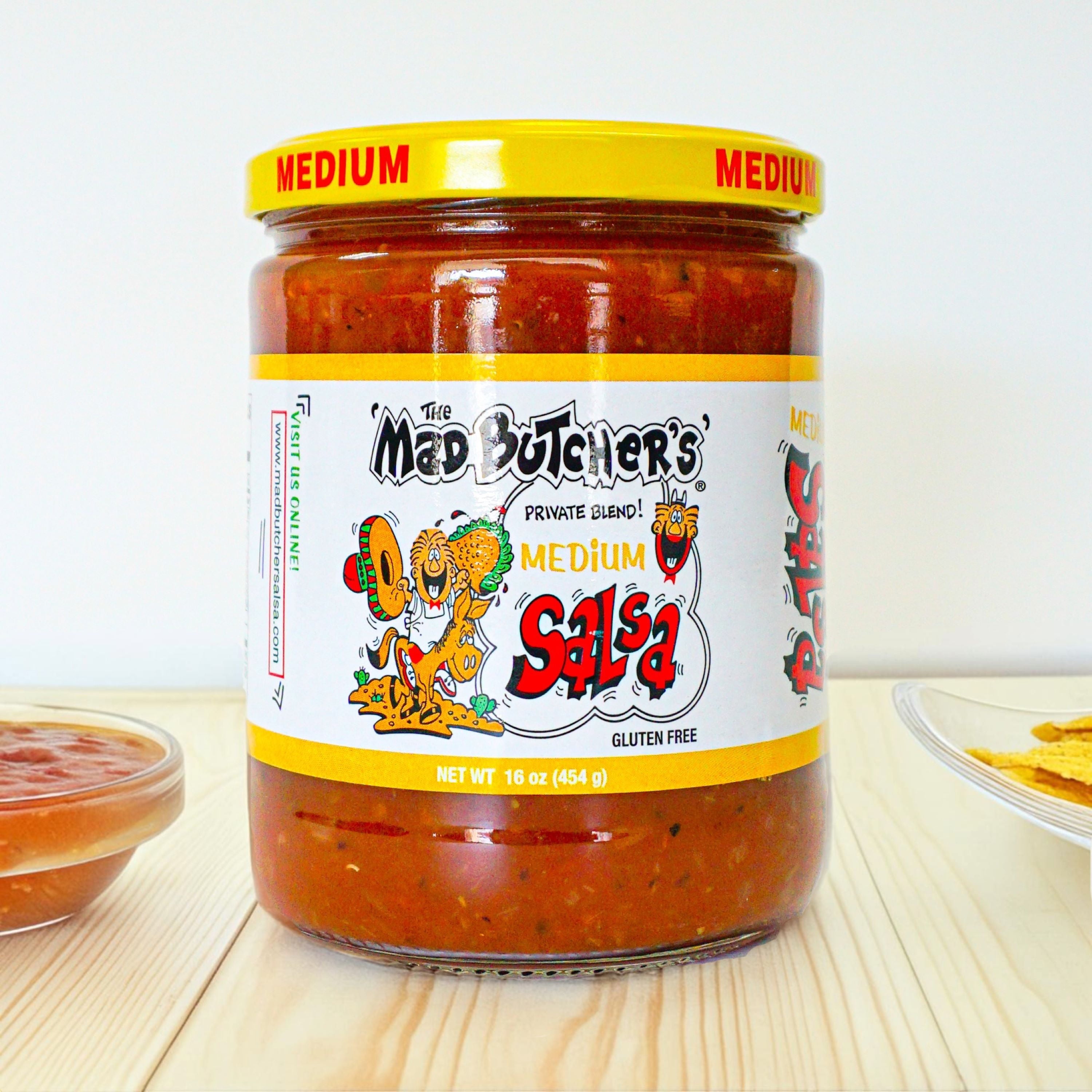 (3 pack) The Mad Butcher's Private Blend Medium Salsa, Gluten Free, Shelf-stable, 16 oz Jar