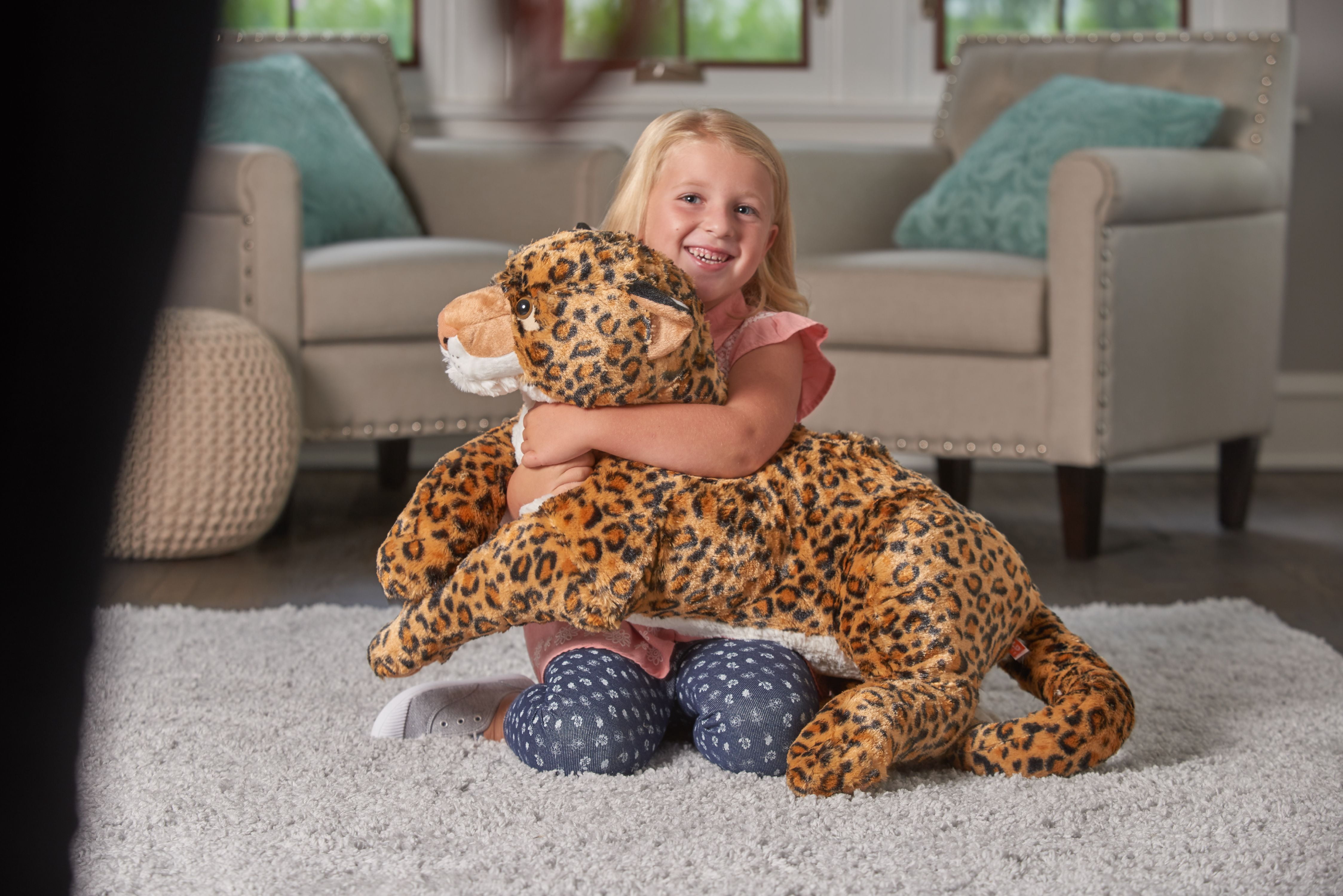 Wild Republic Jumbo African Leopard Plush, Giant Stuffed Animal, Plush Toy, Gifts for Kids, 30 Inches