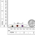 thumbnail image 3 of Gem Stone King 925 Silver and 10K Yellow Gold Green Mystic Topaz Red Garnet Purple Amethyst and Lab Grown Diamond Tennis Bracelet for Women By Keren Hanan (2.20 cttw, Adjustable up To 9 inch), 3 of 4