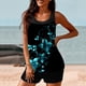 thumbnail image 4 of Trajes de baño Amzcrzy Tankini para mujer, bikini de control de abdomen para mujer, traje de baño conservador de cintura alta, estampado de moda, traje de baño de dos piezas multicolor, XL, 4 of 6
