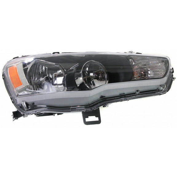 CarLights360: For 2009-2015 Mitsubishi Lancer Headlight Assembly Passenger Side w/ Bulbs Black Housing DOT Certified For MI2503158 | 8301C362, 8301B862