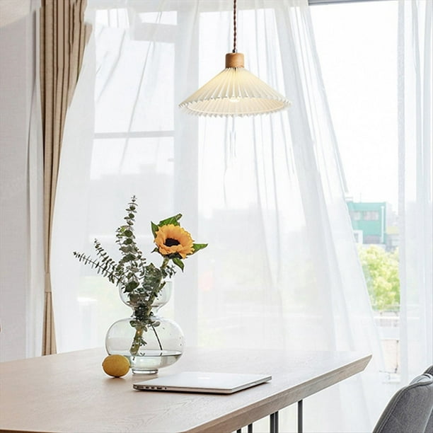 Lámpara de Noche Plisada Nórdica para el Hogar, Dormitorio, Comedor, Mesa, Lámpara Colgante, Accesorios de Iluminación Modernos, 23 cm